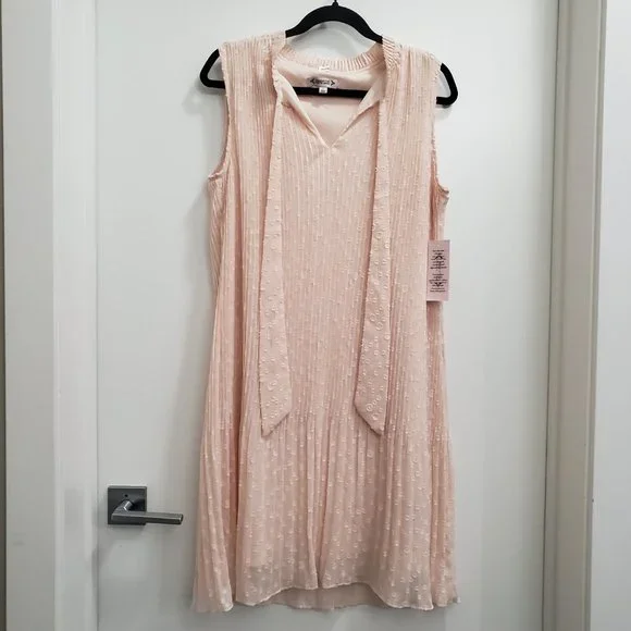 Nanette Lepore Blush Pink Sparkle Chiffon Midi-Length Cocktail Dress NWT - Picture 2 of 15